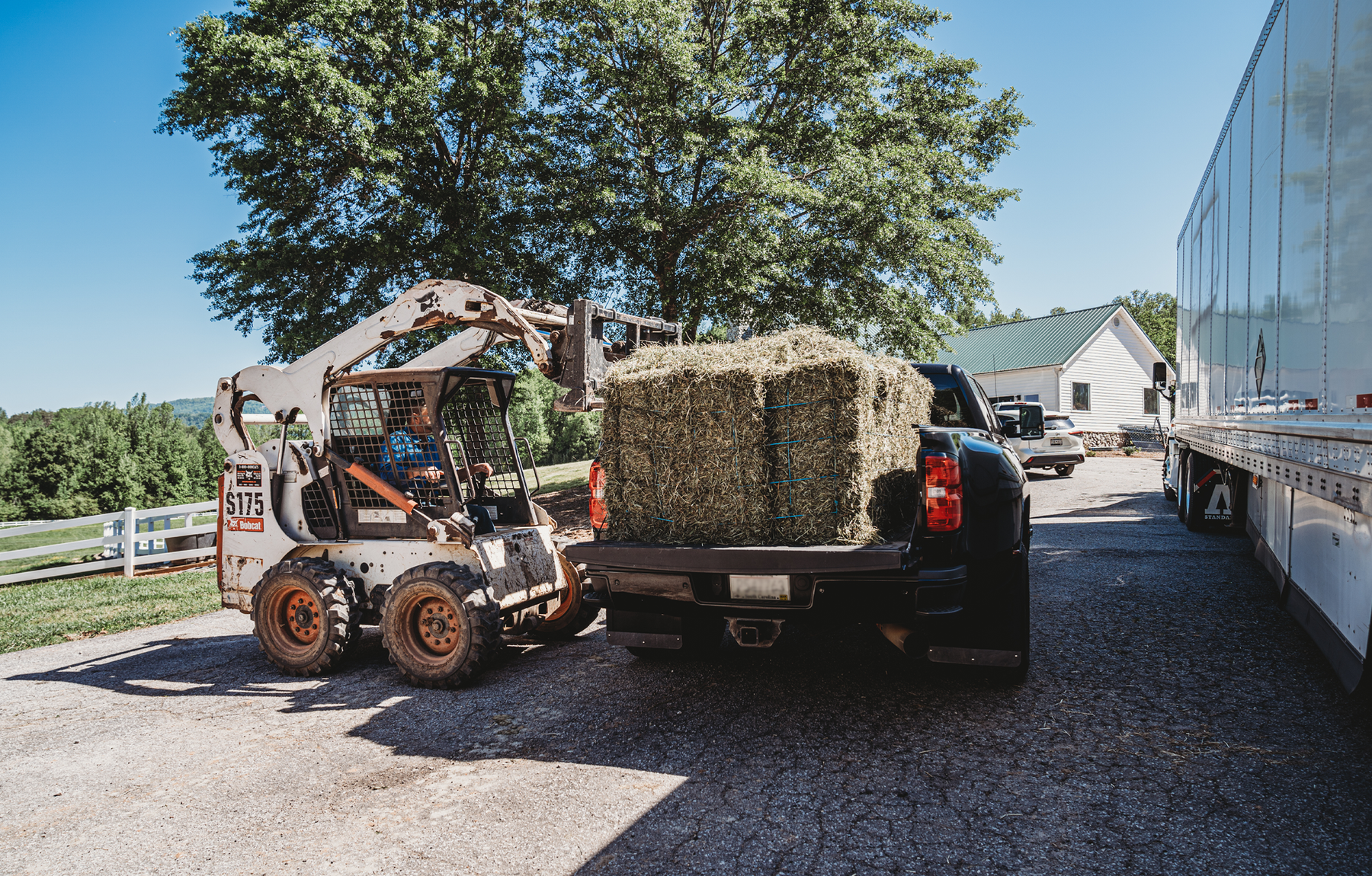 <img src="hayinbedoftruck.jpg" alt="Hay in the bed of a truck" />