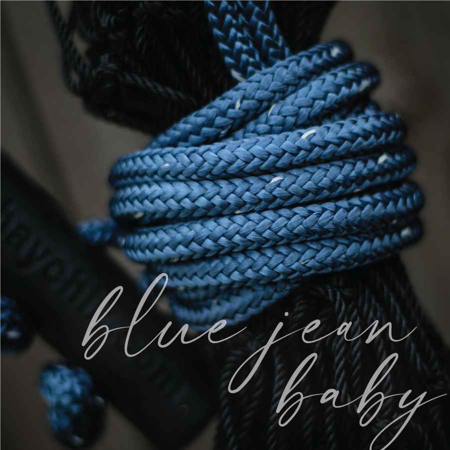 Deep navy colored blue rope named Blue Jean Baby